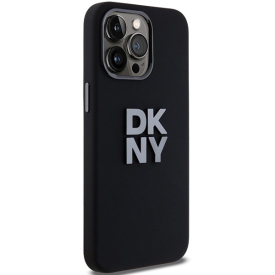 Husa pentru iPhone 15 Pro Max - DKNY Hardcase Liquid Silicone Metal Logo (DKHCP15XSMCBSK) - Black