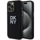 Husa pentru iPhone 15 Pro Max - DKNY Hardcase Liquid Silicone Metal Logo (DKHCP15XSMCBSK) - Black