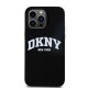 Husa pentru iPhone 15 Pro Max - DKNY Hardcase Liquid Silicone White Printed Logo MagSafe (DKHMP15XSNYACH) - Black