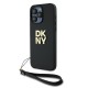 Husa pentru iPhone 15 Pro Max - DKNY Hardcase Wrist Strap Stock Logo (DKHCP15XPBSWSK) - Black