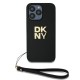 Husa pentru iPhone 15 Pro Max - DKNY Hardcase Wrist Strap Stock Logo (DKHCP15XPBSWSK) - Black