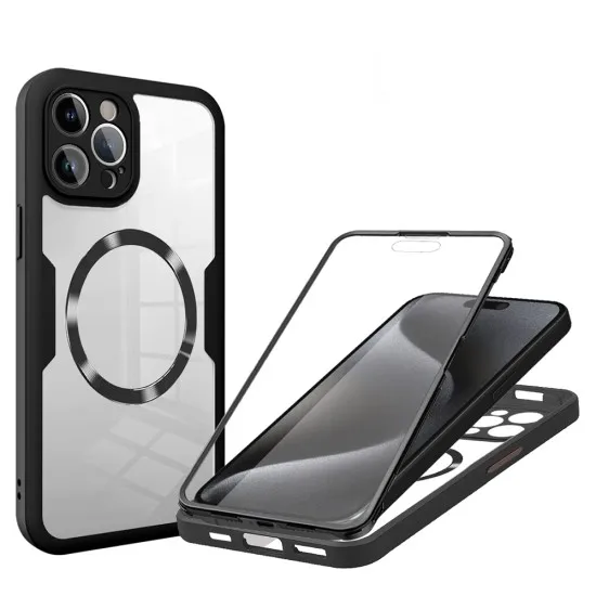 Husa pentru iPhone 15 Pro Max + Folie - Techsuit ColorVerse 360 MagSafe Series - Black Husa pentru iPhone 15 Pro Max + Folie - Techsuit ColorVerse 360 MagSafe Series - Black