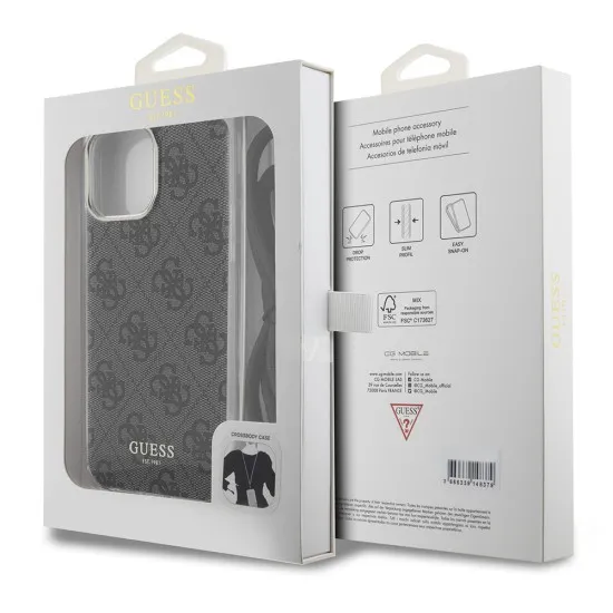 Husa pentru iPhone 15 Pro Max - Guess Crossbody Cord 4G Print (GUHCP15XHC4SEK) - Black Husa pentru iPhone 15 Pro Max - Guess Crossbody Cord 4G Print (GUHCP15XHC4SEK) - Black