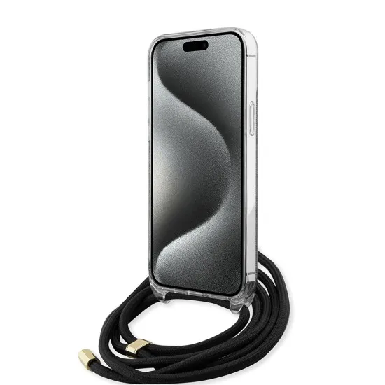 Husa pentru iPhone 15 Pro Max - Guess Crossbody Cord 4G Print (GUHCP15XHC4SEK) - Black Husa pentru iPhone 15 Pro Max - Guess Crossbody Cord 4G Print (GUHCP15XHC4SEK) - Black