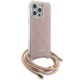 Husa pentru iPhone 15 Pro Max - Guess Crossbody Cord 4G Print (GUHCP15XHC4SEP) - Pink