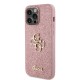 Husa pentru iPhone 15 Pro Max - Guess Glitter Script Big 4G (GUHCP15XHG4SGP) - Pink