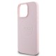 Husa pentru iPhone 15 Pro Max - Guess Grained Gold Ring MagSafe (GUHMP15XPGHSMMP) - Pink