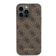 Husa pentru iPhone 15 Pro Max - Guess Hardcase 4G Metal Gold Logo (GUHCP15XG4GFBR) - Brown