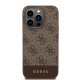 Husa pentru iPhone 15 Pro Max - Guess Hardcase 4G Stripe Collection (GUHCP15XG4GLBR) - Brown