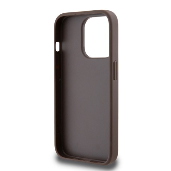 Husa pentru iPhone 15 Pro Max - Guess Hardcase 4G Stripe Collection (GUHCP15XG4GLBR) - Brown