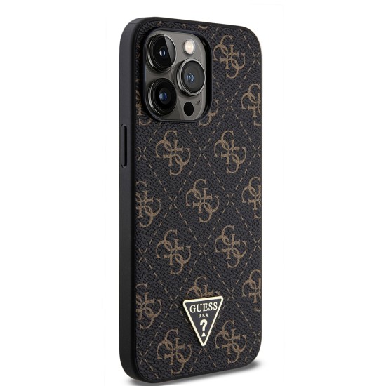 Husa pentru iPhone 15 Pro Max - Guess Hardcase 4G Triangle Metal Logo (GUHCP15XPG4GPK) - Black