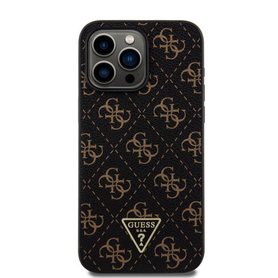 Husa pentru iPhone 15 Pro Max - Guess Hardcase 4G Triangle Metal Logo (GUHCP15XPG4GPK) - Black