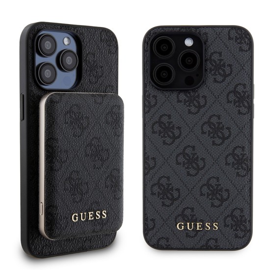 Husa pentru iPhone 15 Pro Max - Guess Hardcase Powerbank MagSafe (GUBPM5P15X4GEMGK) - Black