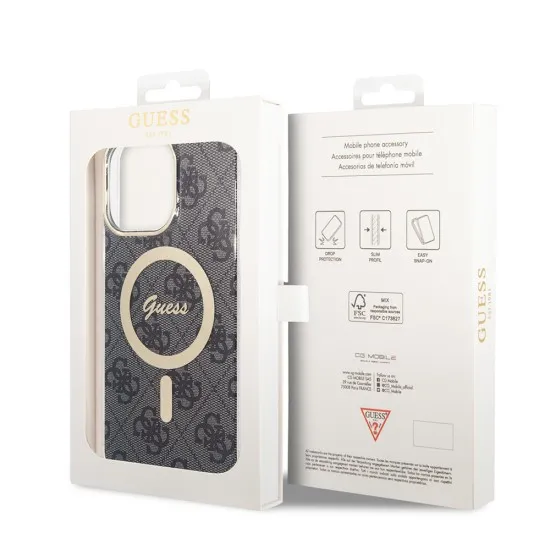 Husa pentru iPhone 15 Pro Max - Guess IML 4G MagSafe (GUHMP15XH4STK) - Black Husa pentru iPhone 15 Pro Max - Guess IML 4G MagSafe (GUHMP15XH4STK) - Black
