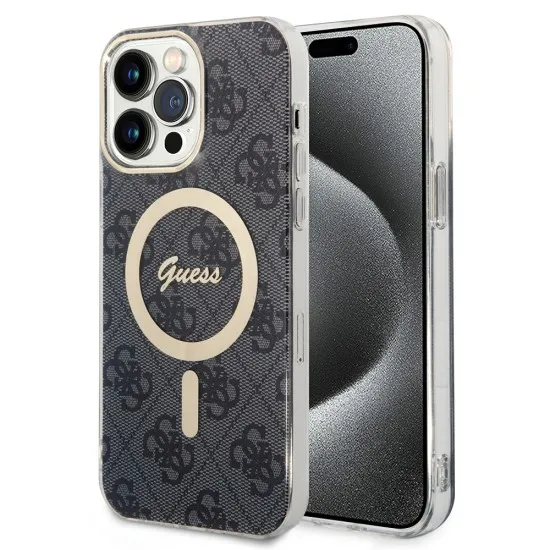 Husa pentru iPhone 15 Pro Max - Guess IML 4G MagSafe (GUHMP15XH4STK) - Black Husa pentru iPhone 15 Pro Max - Guess IML 4G MagSafe (GUHMP15XH4STK) - Black