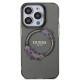 Husa pentru iPhone 15 Pro Max - Guess IML Flowers Wreath MagSafe (GUHMP15XHFWFCK) - Black