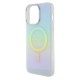 Husa pentru iPhone 15 Pro Max - Guess IML Iridescent MagSafe (GUHMP15XHITSQ) - Turquoise