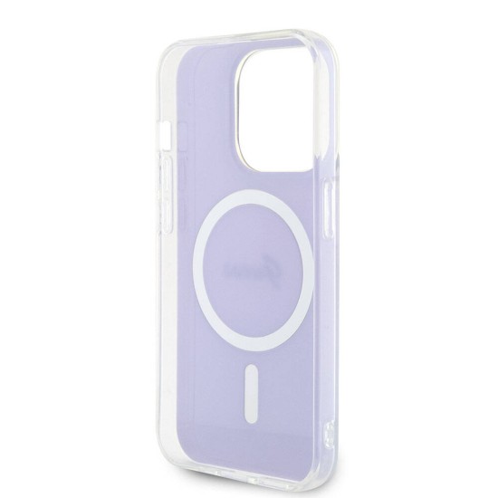 Husa pentru iPhone 15 Pro Max - Guess IML Iridescent MagSafe (GUHMP15XHITSU) - Purple