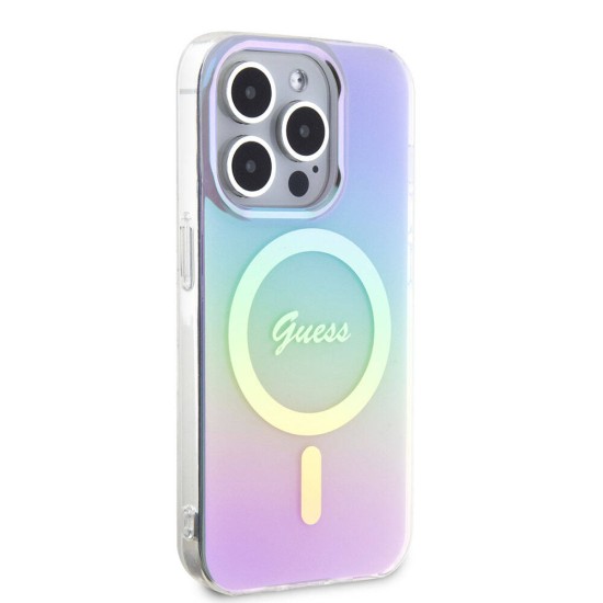 Husa pentru iPhone 15 Pro Max - Guess IML Iridescent MagSafe (GUHMP15XHITSU) - Purple