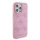 Husa pentru iPhone 15 Pro Max - Guess Leather 4G Stamped (GUHCP15XP4EPMP) - Pink