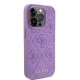 Husa pentru iPhone 15 Pro Max - Guess Leather 4G Stamped (GUHCP15XP4EPMU) - Light Purple