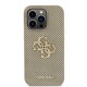 Husa pentru iPhone 15 Pro Max - Guess Leather Perforated 4G (GUHCP15XPSP4LGD) - Gold