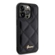 Husa pentru iPhone 15 Pro Max - Guess Quilted Metal Logo (GUHCP15XPSQSQSK) - Black