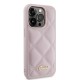 Husa pentru iPhone 15 Pro Max - Guess Quilted Metal Logo (GUHCP15XPSQSQSP) - Pink