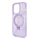 Husa pentru iPhone 15 Pro Max - Guess Ring Stand Script Glitter MagSafe (GUHMP15XHRSGSU) - Purple