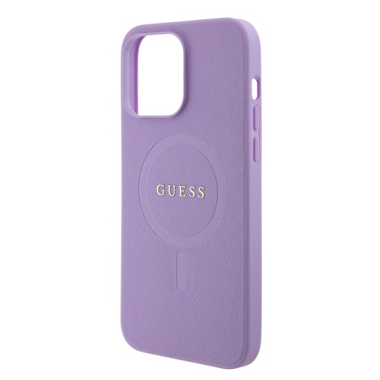 Husa pentru iPhone 15 Pro Max - Guess Saffiano MagSafe (GUHMP15XPSAHMCU) - Purple