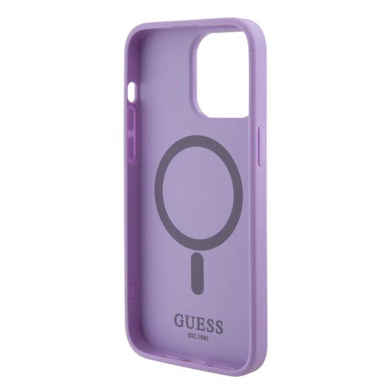 Husa pentru iPhone 15 Pro Max - Guess Saffiano MagSafe (GUHMP15XPSAHMCU) - Purple