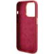 Husa pentru iPhone 15 Pro Max - Guess Silicone Script Metal Logo & Frame (GUHCP15XSMBSLM) - Red