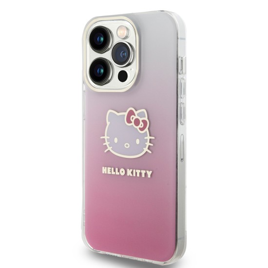 Husa pentru iPhone 15 Pro Max - Hello Kitty Hardcase IML Gradient Electrop Kitty Head (HKHCP15XHDGKEP) - Pink