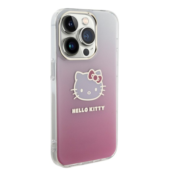 Husa pentru iPhone 15 Pro Max - Hello Kitty Hardcase IML Gradient Electrop Kitty Head (HKHCP15XHDGKEP) - Pink