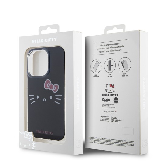 Husa pentru iPhone 15 Pro Max - Hello Kitty Hardcase IML Kitty Face (HKHCP15XHKHLK) - Black