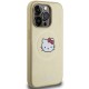 Husa pentru iPhone 15 Pro Max - Hello Kitty Hardcase Leather Kitty Head MagSafe (HKHMP15XPGHCKD) - Gold