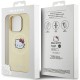 Husa pentru iPhone 15 Pro Max - Hello Kitty Hardcase Leather Kitty Head MagSafe (HKHMP15XPGHCKD) - Gold