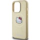 Husa pentru iPhone 15 Pro Max - Hello Kitty Hardcase Leather Kitty Head MagSafe (HKHMP15XPGHCKD) - Gold