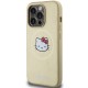 Husa pentru iPhone 15 Pro Max - Hello Kitty Hardcase Leather Kitty Head MagSafe (HKHMP15XPGHCKD) - Gold