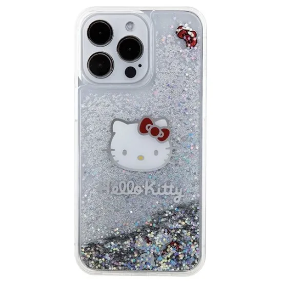 Husa pentru iPhone 15 Pro Max - Hello Kitty Hardcase Liquid Glitter Charms Kitty Head (HKHCP15XLIKHET) - Silver Husa pentru iPhone 15 Pro Max - Hello Kitty Hardcase Liquid Glitter Charms Kitty Head (HKHCP15XLIKHET) - Silver