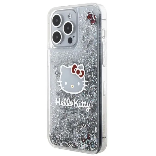Husa pentru iPhone 15 Pro Max - Hello Kitty Hardcase Liquid Glitter Charms Kitty Head (HKHCP15XLIKHET) - Silver Husa pentru iPhone 15 Pro Max - Hello Kitty Hardcase Liquid Glitter Charms Kitty Head (HKHCP15XLIKHET) - Silver