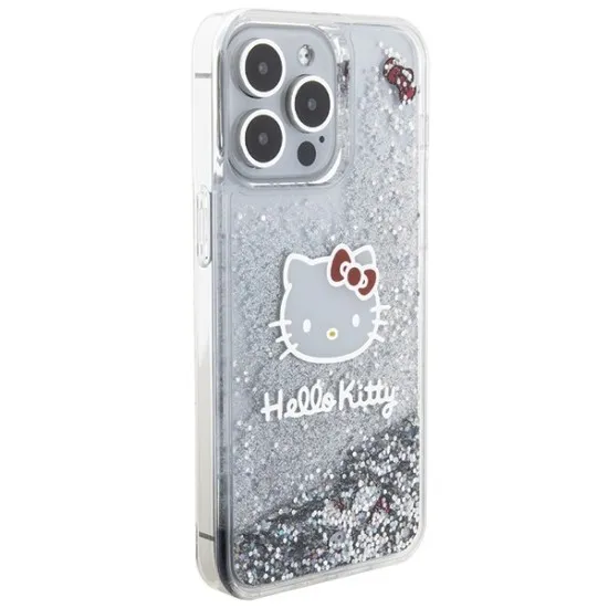 Husa pentru iPhone 15 Pro Max - Hello Kitty Hardcase Liquid Glitter Charms Kitty Head (HKHCP15XLIKHET) - Silver Husa pentru iPhone 15 Pro Max - Hello Kitty Hardcase Liquid Glitter Charms Kitty Head (HKHCP15XLIKHET) - Silver