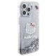 Husa pentru iPhone 15 Pro Max - Hello Kitty Hardcase Liquid Glitter Charms Kitty Head (HKHCP15XLIKHET) - Silver