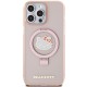 Husa pentru iPhone 15 Pro Max - Hello Kitty Hardcase Ring Stand Glitter Electrop Logo MagSafe (HKHMP15XHRSGEP) - Pink