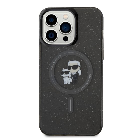 Husa pentru iPhone 15 Pro Max - Karl Lagerfeld Glitter MagSafe (KLHMP15XHGKCNOK) - Karl&Choupette