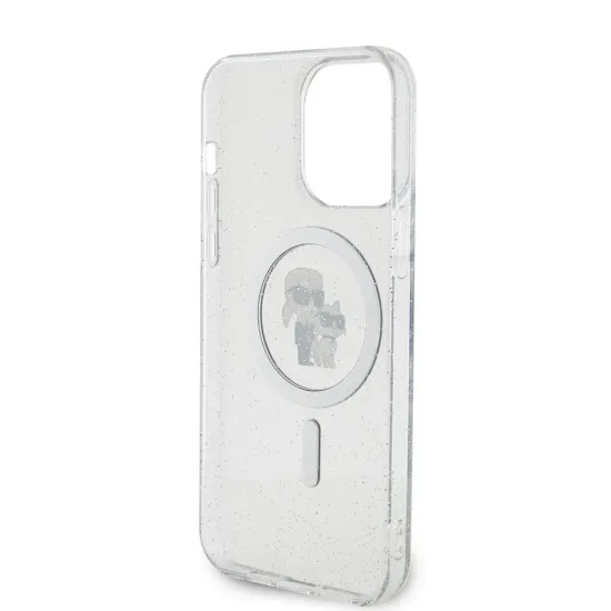 Husa pentru iPhone 15 Pro Max - Karl Lagerfeld Glitter MagSafe (KLHMP15XHGKCNOT) - Transparent Karl&Choupette Husa pentru iPhone 15 Pro Max - Karl Lagerfeld Glitter MagSafe (KLHMP15XHGKCNOT) - Transparent Karl&Choupette