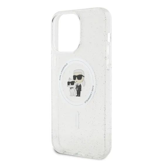 Husa pentru iPhone 15 Pro Max - Karl Lagerfeld Glitter MagSafe (KLHMP15XHGKCNOT) - Transparent Karl&Choupette Husa pentru iPhone 15 Pro Max - Karl Lagerfeld Glitter MagSafe (KLHMP15XHGKCNOT) - Transparent Karl&Choupette