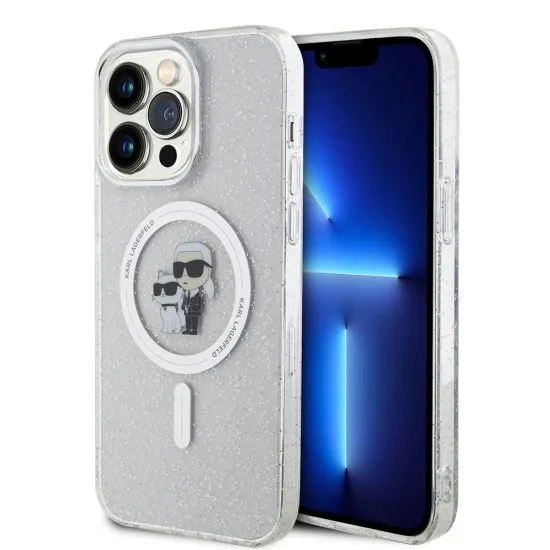 Husa pentru iPhone 15 Pro Max - Karl Lagerfeld Glitter MagSafe (KLHMP15XHGKCNOT) - Transparent Karl&Choupette Husa pentru iPhone 15 Pro Max - Karl Lagerfeld Glitter MagSafe (KLHMP15XHGKCNOT) - Transparent Karl&Choupette