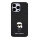 Husa pentru iPhone 15 Pro Max - Karl Lagerfeld Hardcase Glitter Fixed (KLHCP15XGKNPSK) - Ikonik Logo