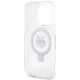 Husa pentru iPhone 15 Pro Max - Karl Lagerfeld Hardcase Ring Stand MagSafe (KLHMP15XHMRSCHH) - White Choupette Head